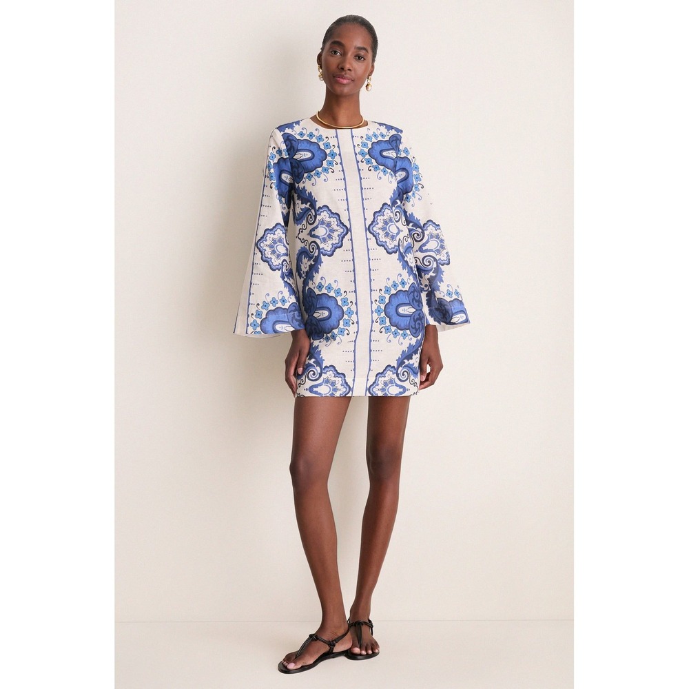 NWT Tuckernuck Ultramarine Medallian Cotton Linen Linden Mini Dress ($228) XXL